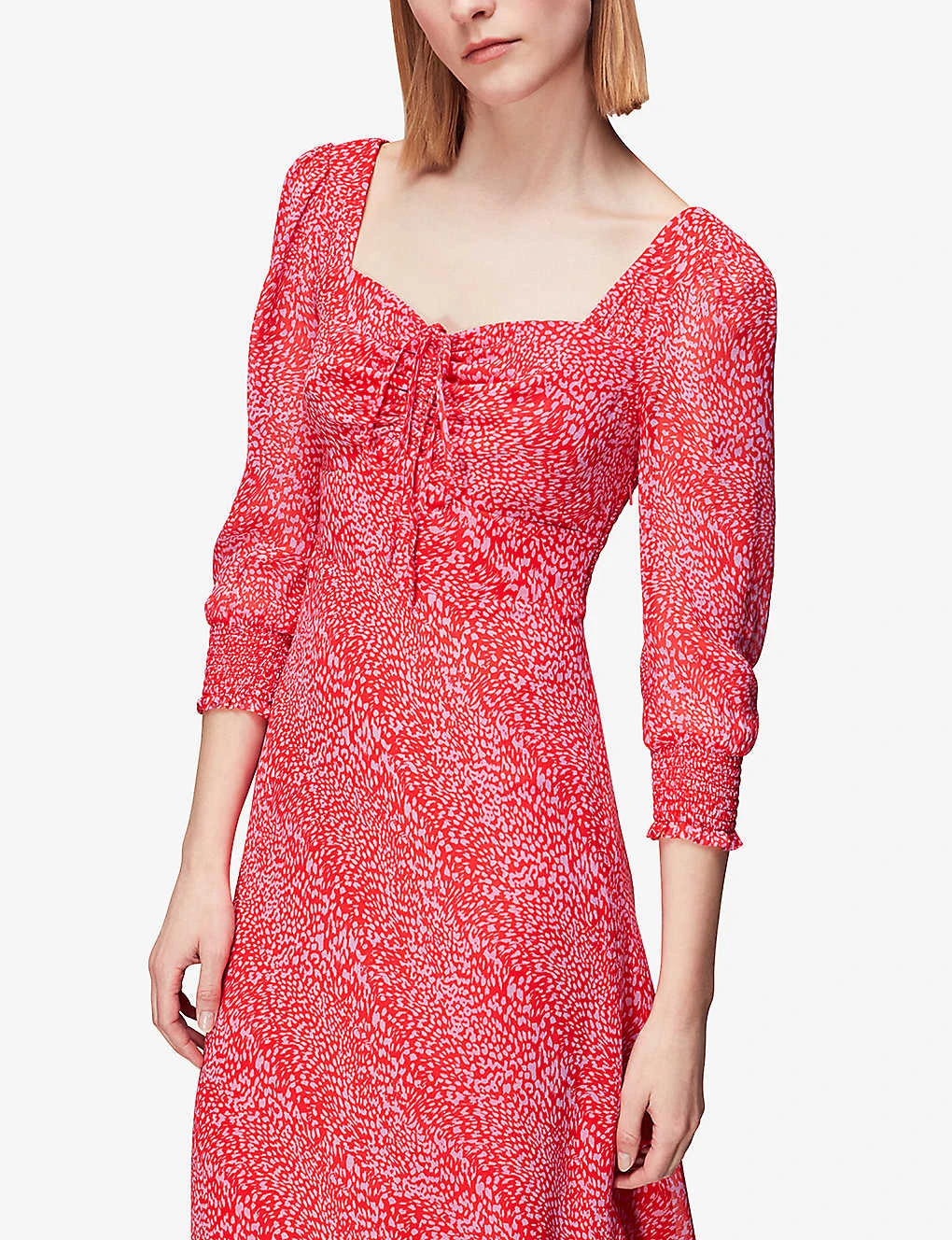 Whistles Leoprad-print Sweetheart-neck Crepe Midi Dress 3 Whistles Leoprad-print Sweetheart-neck Crepe Midi Dress - Image 3