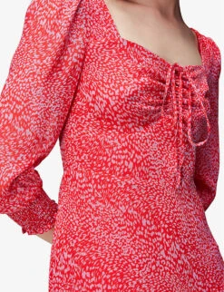 Whistles Leoprad-print Sweetheart-neck Crepe Midi Dress 9 Whistles Leoprad-print Sweetheart-neck Crepe Midi Dress -The Fashion Shop R04142341 MULTICOLOURED ALT04