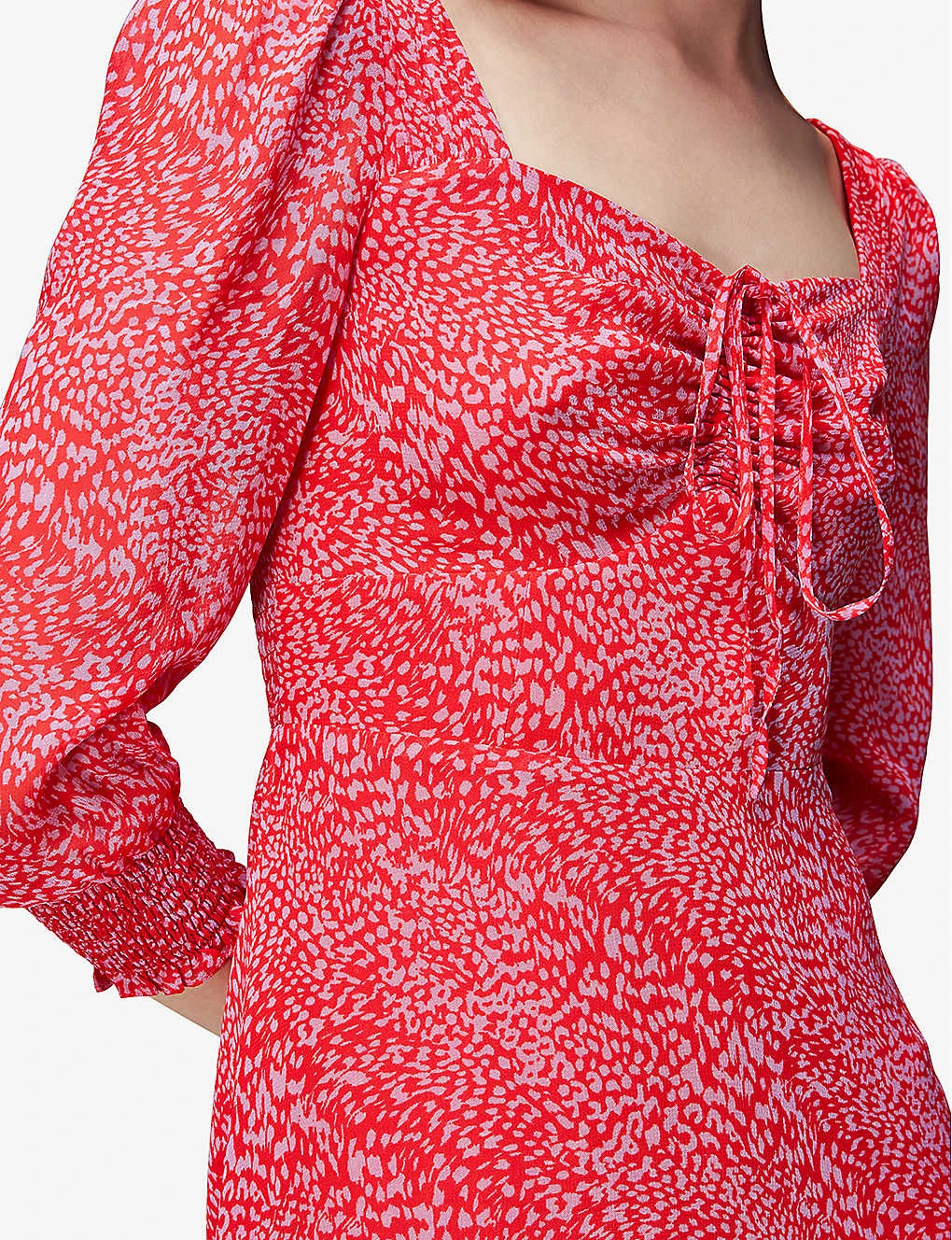 Whistles Leoprad-print Sweetheart-neck Crepe Midi Dress 5 Whistles Leoprad-print Sweetheart-neck Crepe Midi Dress - Image 5