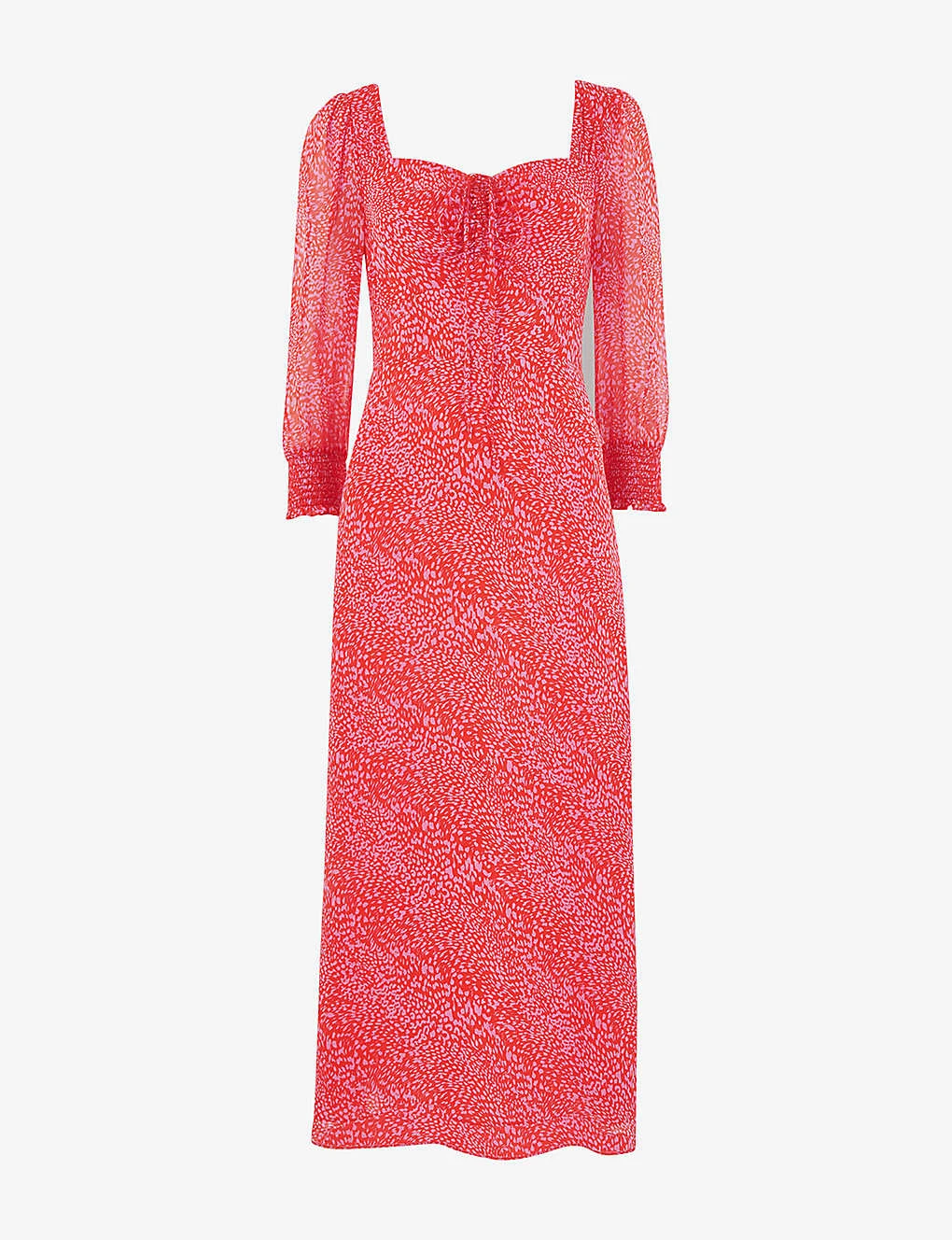 Whistles Leoprad-print Sweetheart-neck Crepe Midi Dress 1 Whistles Leoprad-print Sweetheart-neck Crepe Midi Dress