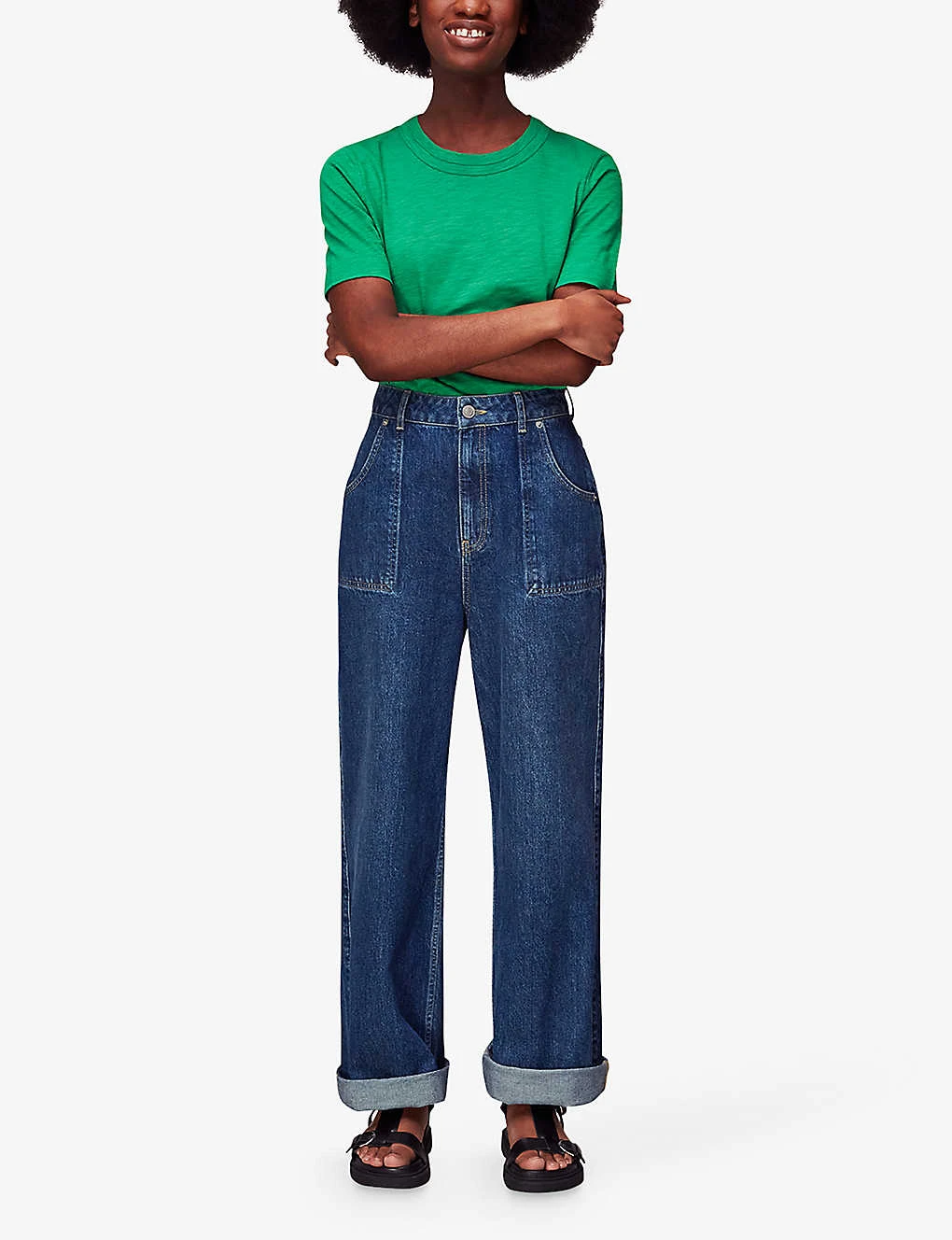 Whistles Rosa Double-trim Short-sleeved Cotton-jersey T-shirt 2 Whistles Rosa Double-trim Short-sleeved Cotton-jersey T-shirt - Image 2