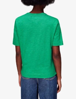 Whistles Rosa Double-trim Short-sleeved Cotton-jersey T-shirt 8 Whistles Rosa Double-trim Short-sleeved Cotton-jersey T-shirt -The Fashion Shop R04145303 GREEN ALT03