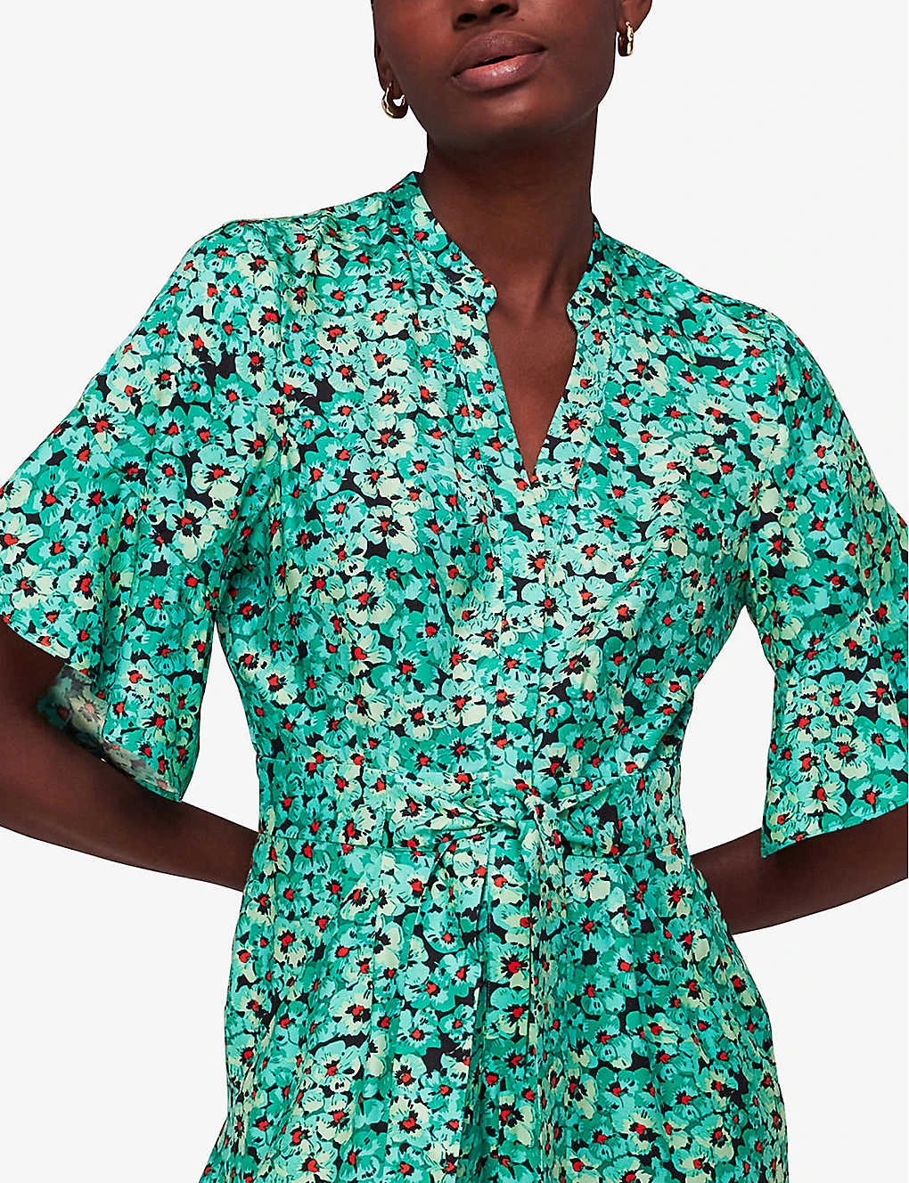 Whistles Floral-print Flutter-sleeve Woven Jumpsuit 5 Whistles Floral-print Flutter-sleeve Woven Jumpsuit - Image 5