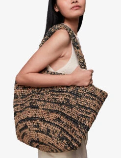 Whistles Renee Paper Tote Bag -The Fashion Shop R04145973 BROWN ALT04