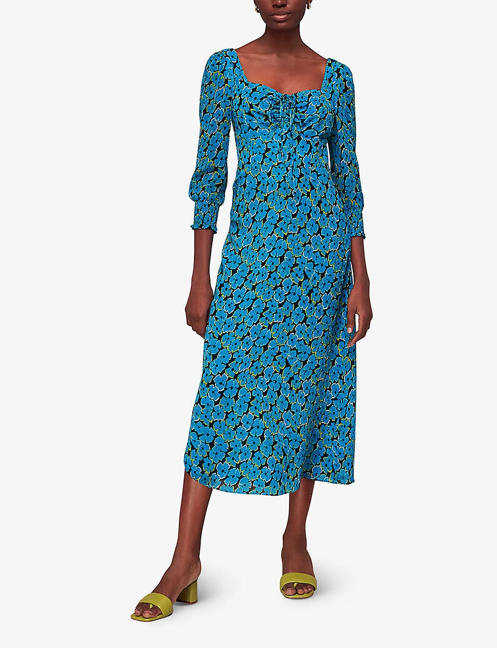 Whistles Farfalle Floral-print Sweetheart-neck Woven Midi Dress 2 Whistles Farfalle Floral-print Sweetheart-neck Woven Midi Dress - Image 2