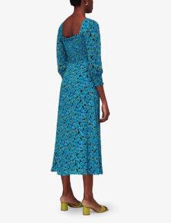 Whistles Farfalle Floral-print Sweetheart-neck Woven Midi Dress 8 Whistles Farfalle Floral-print Sweetheart-neck Woven Midi Dress -The Fashion Shop R04146878 MULTICOLOURED ALT03