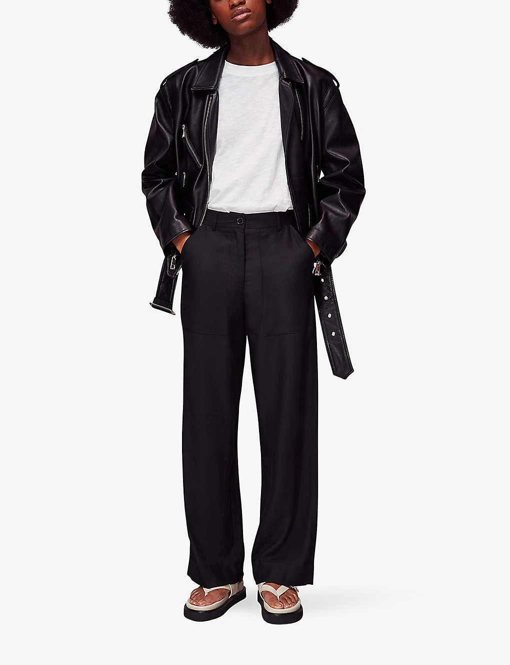 Whistles Puff-sleeved Keyhole Cotton-jersey T-shirt 2 Whistles Puff-sleeved Keyhole Cotton-jersey T-shirt - Image 2