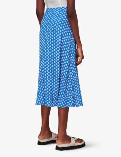 Whistles Floral-print Button-through Woven Midi Skirt -The Fashion Shop R04146882 MULTICOLOURED ALT03