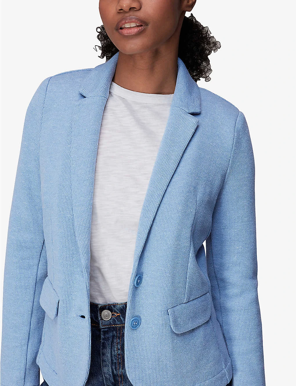 Whistles Slim-fit Single-breasted Cotton-jersey Jacket 3 Whistles Slim-fit Single-breasted Cotton-jersey Jacket - Image 3