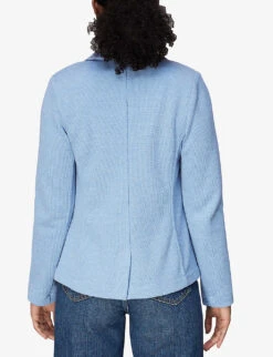 Whistles Slim-fit Single-breasted Cotton-jersey Jacket 8 Whistles Slim-fit Single-breasted Cotton-jersey Jacket -The Fashion Shop R04147618 BLUE ALT03