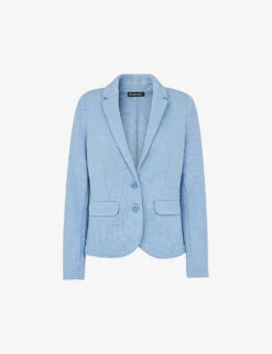 Whistles Slim-fit Single-breasted Cotton-jersey Jacket