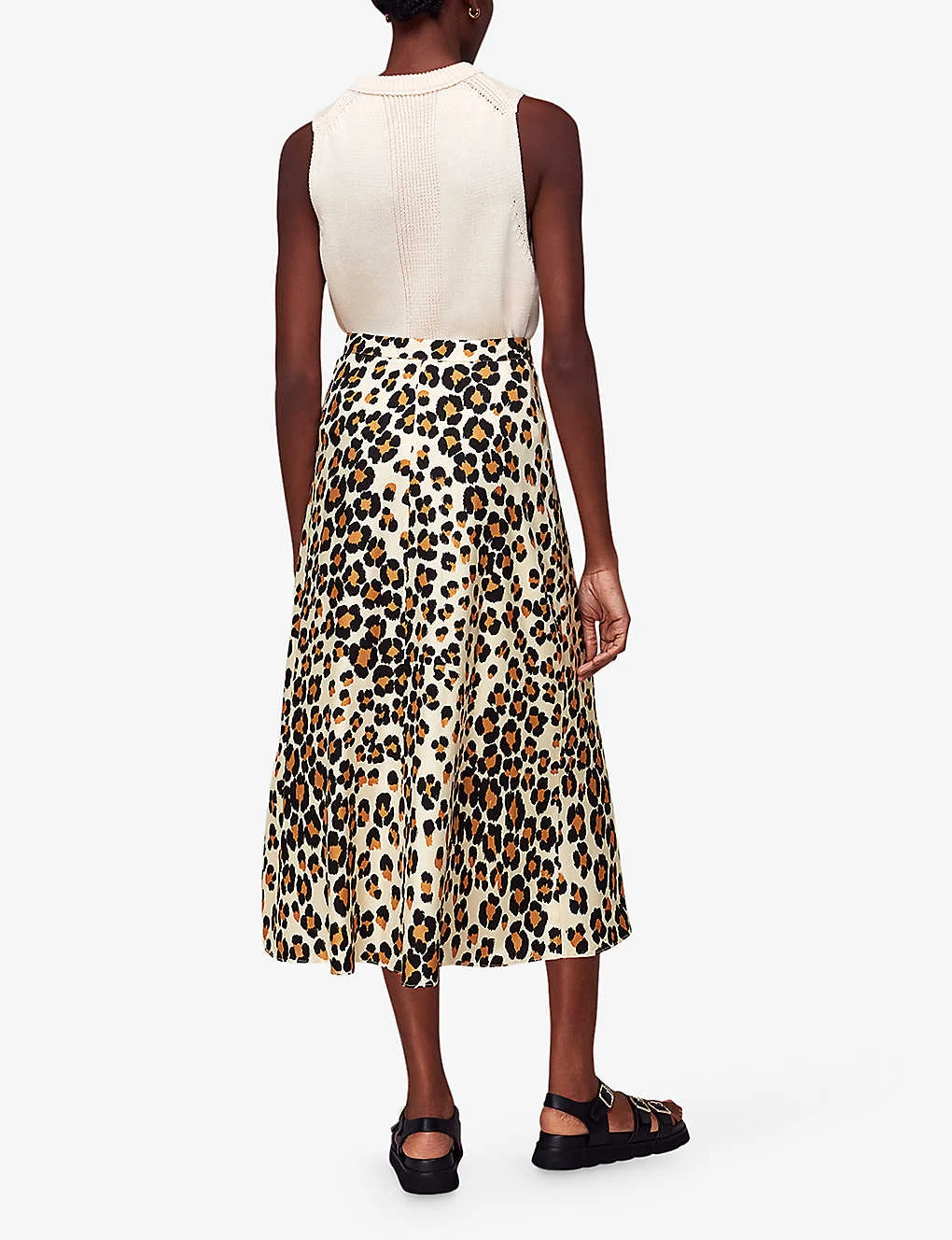 Whistles Leopard-print Button-through Woven Midi Skirt 3 Whistles Leopard-print Button-through Woven Midi Skirt - Image 3