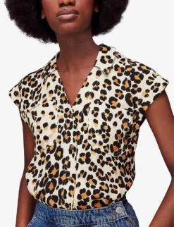 Whistles Leopard-print Open-collar Woven Shirt 7 Whistles Leopard-print Open-collar Woven Shirt -The Fashion Shop R04147722 MULTICOLOURED ALT02