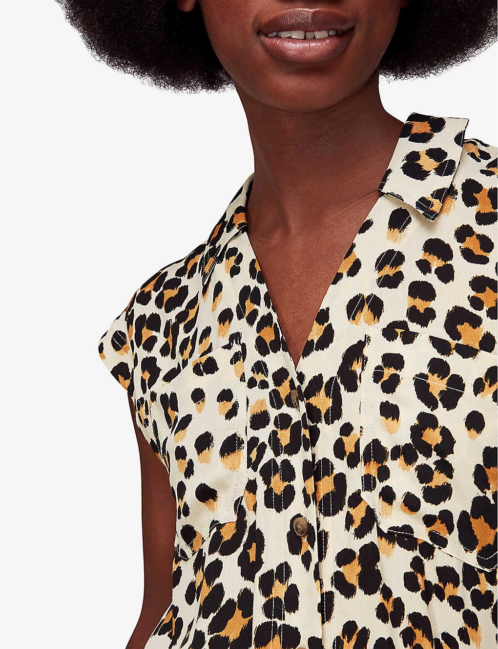 Whistles Leopard-print Open-collar Woven Shirt 5 Whistles Leopard-print Open-collar Woven Shirt - Image 5