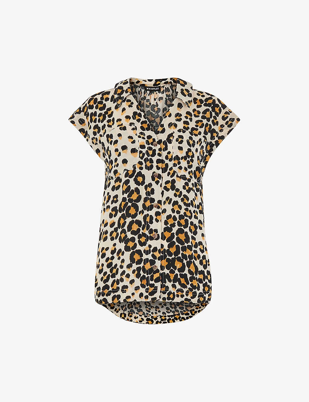 Whistles Leopard-print Open-collar Woven Shirt 1 Whistles Leopard-print Open-collar Woven Shirt