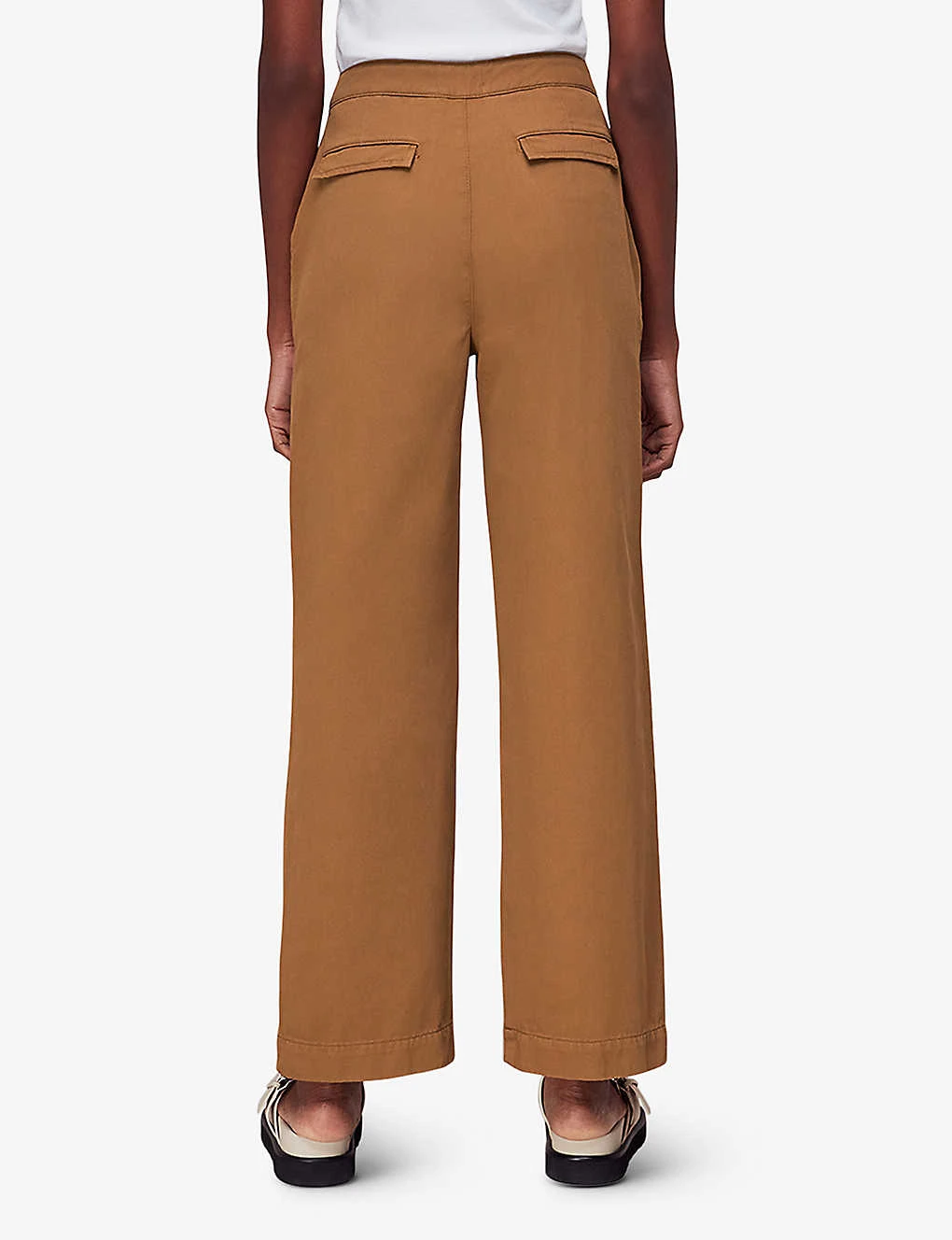 Whistles Emily Button-embellished Straight-leg High-rise Cotton Trousers 4 Whistles Emily Button-embellished Straight-leg High-rise Cotton Trousers - Image 4