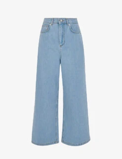 Whistles Cropped Wide-leg Mid-rise Denim Jeans