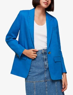 Whistles Lucy Relaxed-fit Linen Blazer 7 Whistles Lucy Relaxed-fit Linen Blazer -The Fashion Shop R04153120 BLUE ALT02