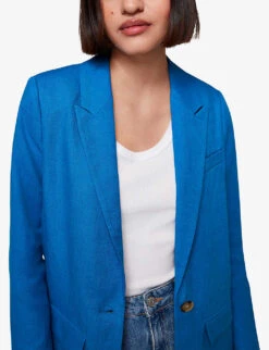 Whistles Lucy Relaxed-fit Linen Blazer 9 Whistles Lucy Relaxed-fit Linen Blazer -The Fashion Shop R04153120 BLUE ALT04