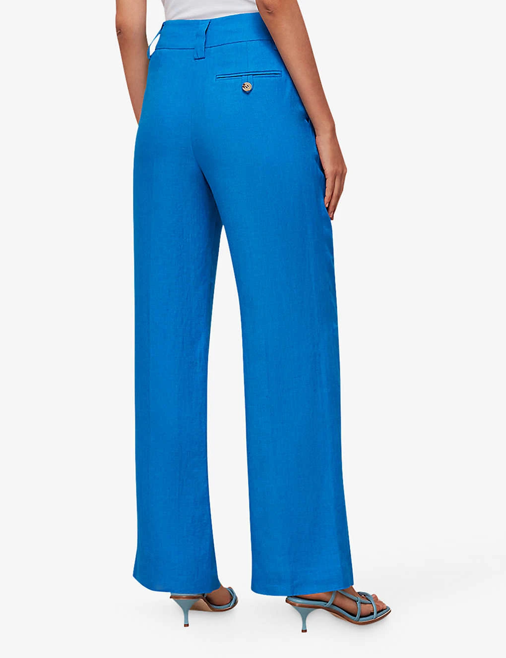 Whistles Leonie Straight-leg Mid-rise Linen Trousers 4 Whistles Leonie Straight-leg Mid-rise Linen Trousers - Image 4