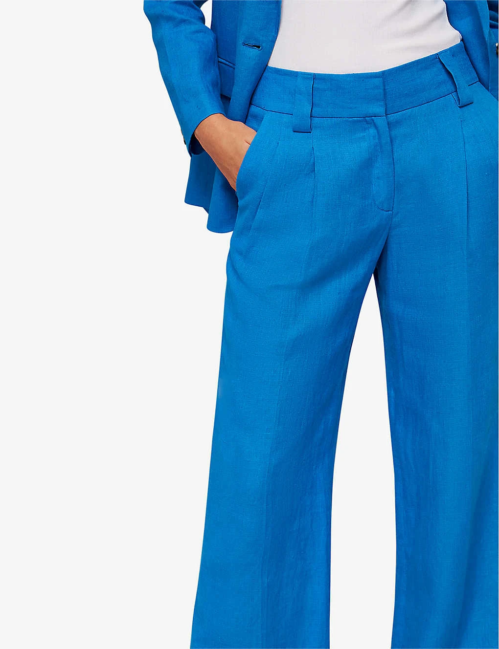 Whistles Leonie Straight-leg Mid-rise Linen Trousers 5 Whistles Leonie Straight-leg Mid-rise Linen Trousers - Image 5