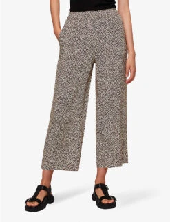 Whistles Dashed Leopard-print Relaxed-fit Woven Trousers -The Fashion Shop R04153122 MULTICOLOURED ALT02