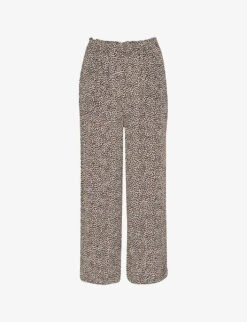 Whistles Dashed Leopard-print Relaxed-fit Woven Trousers