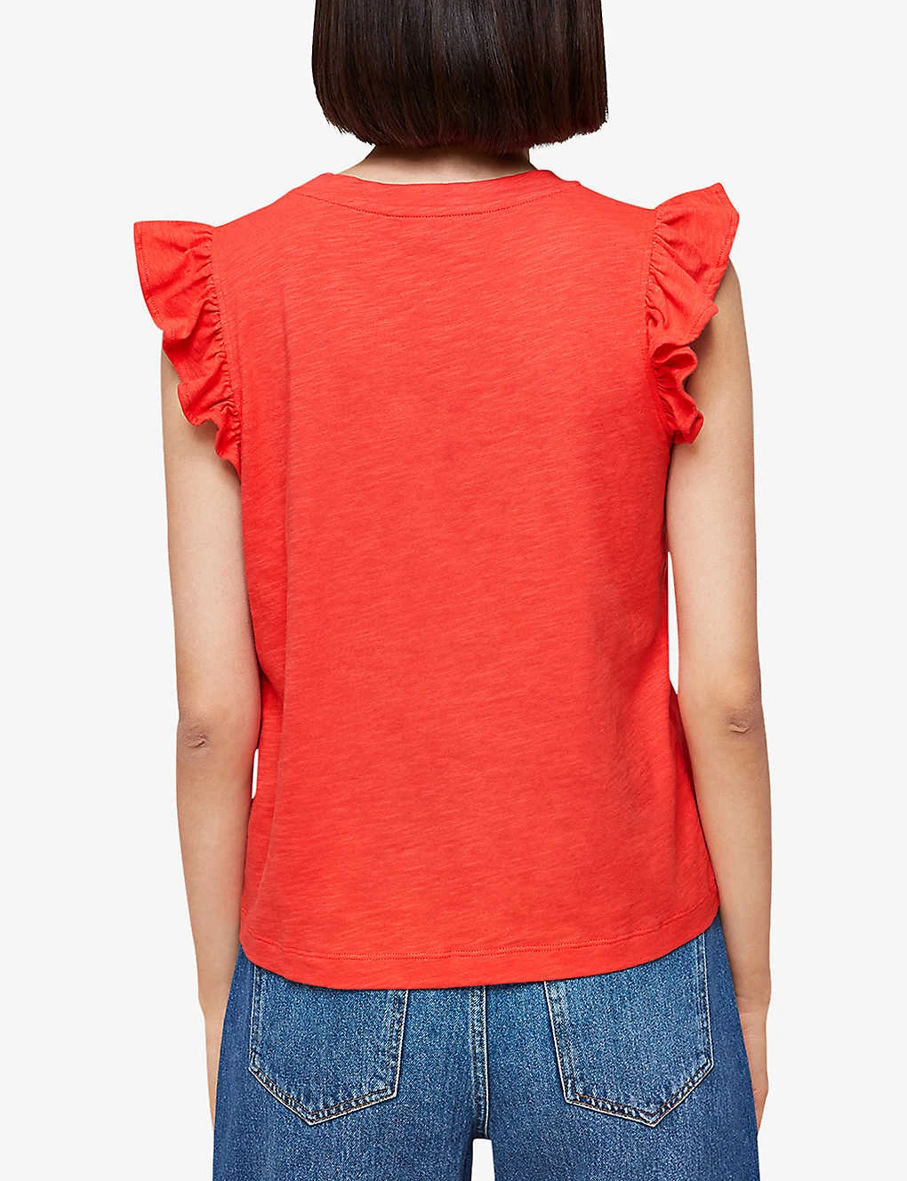 Whistles Frilled Cap-sleeved Cotton T-shirt 4 Whistles Frilled Cap-sleeved Cotton T-shirt - Image 4
