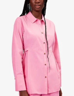 Whistles Janet Tie-waist Woven Shirt 7 Whistles Janet Tie-waist Woven Shirt -The Fashion Shop R04154606 PINK ALT02