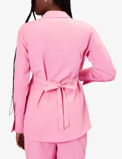 Whistles Janet Tie-waist Woven Shirt 8 Whistles Janet Tie-waist Woven Shirt -The Fashion Shop R04154606 PINK ALT03
