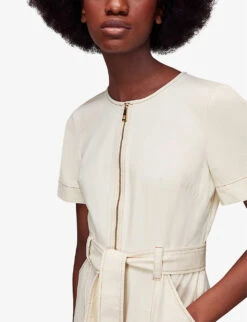 Whistles Cropped Denim Jumpsuit -The Fashion Shop R04156815 CREAM ALT04