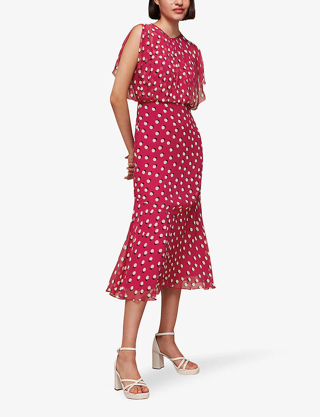Whistles Moon Spot-print Woven Midi Dress 2 Whistles Moon Spot-print Woven Midi Dress - Image 2
