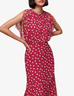 Whistles Moon Spot-print Woven Midi Dress 7 Whistles Moon Spot-print Woven Midi Dress -The Fashion Shop R04159529 MULTICOLOURED ALT02