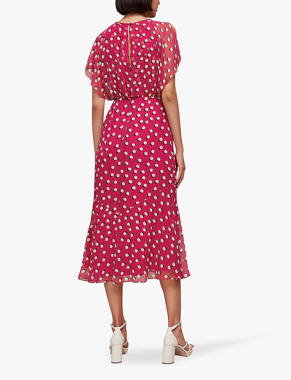 Whistles Moon Spot-print Woven Midi Dress 4 Whistles Moon Spot-print Woven Midi Dress - Image 4