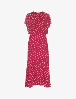 Whistles Moon Spot-print Woven Midi Dress