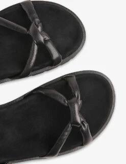 Whistles Mina Knotted-front Strap Leather Sandals 5 Whistles Mina Knotted-front Strap Leather Sandals -The Fashion Shop R04159868 BLACK ALT02