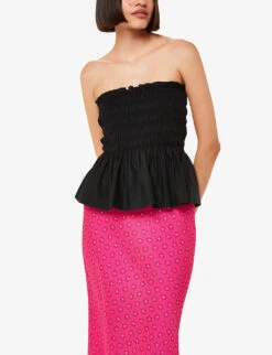 Whistles Floral-print Stretch Recycled-polyester Midi Skirt -The Fashion Shop R04162643 MULTICOLOURED ALT02