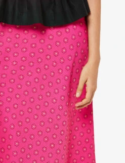 Whistles Floral-print Stretch Recycled-polyester Midi Skirt -The Fashion Shop R04162643 MULTICOLOURED ALT04