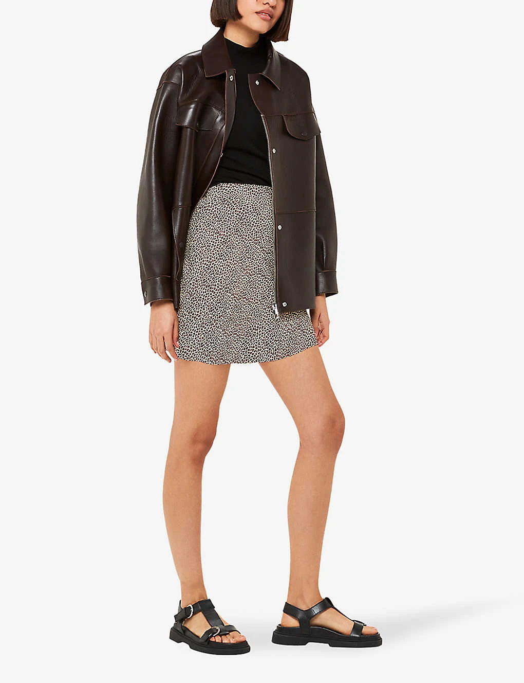 Whistles Dashed Leopard-print Woven Mini Skirt 2 Whistles Dashed Leopard-print Woven Mini Skirt - Image 2