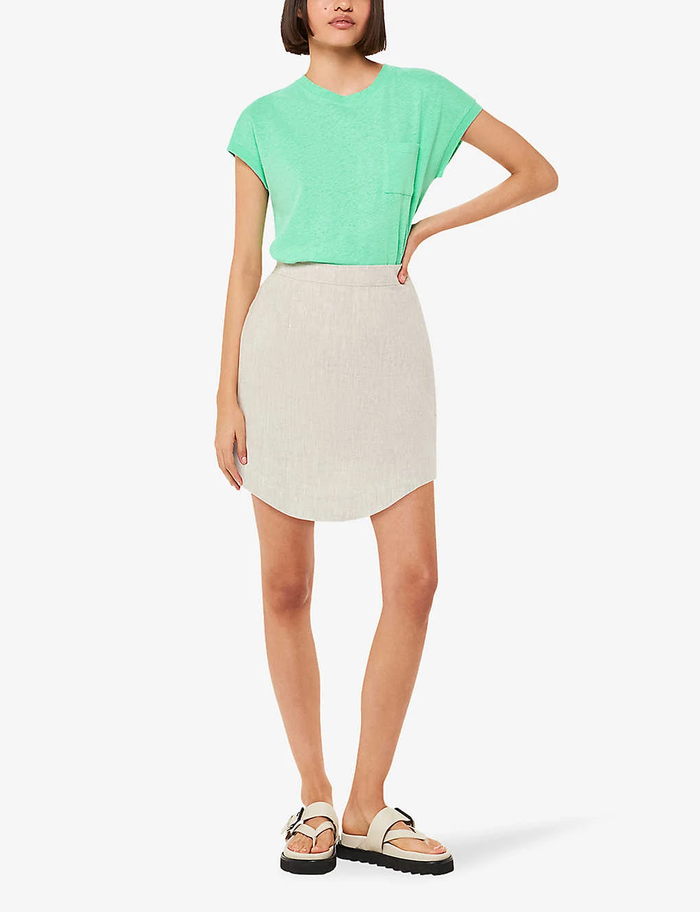 Whistles Ember Patch-pocket Cotton And Linen T-shirt 2 Whistles Ember Patch-pocket Cotton And Linen T-shirt - Image 2