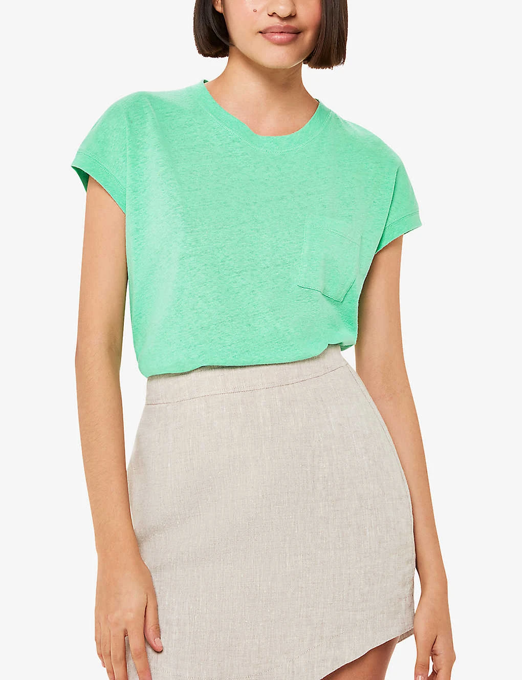 Whistles Ember Patch-pocket Cotton And Linen T-shirt 3 Whistles Ember Patch-pocket Cotton And Linen T-shirt - Image 3