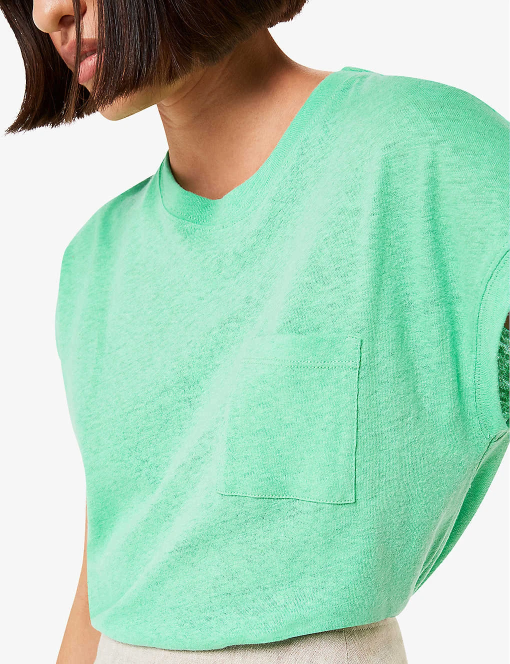 Whistles Ember Patch-pocket Cotton And Linen T-shirt 5 Whistles Ember Patch-pocket Cotton And Linen T-shirt - Image 5