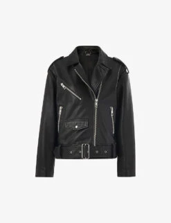 Whistles Sophia Oversized Leather Biker Jacket