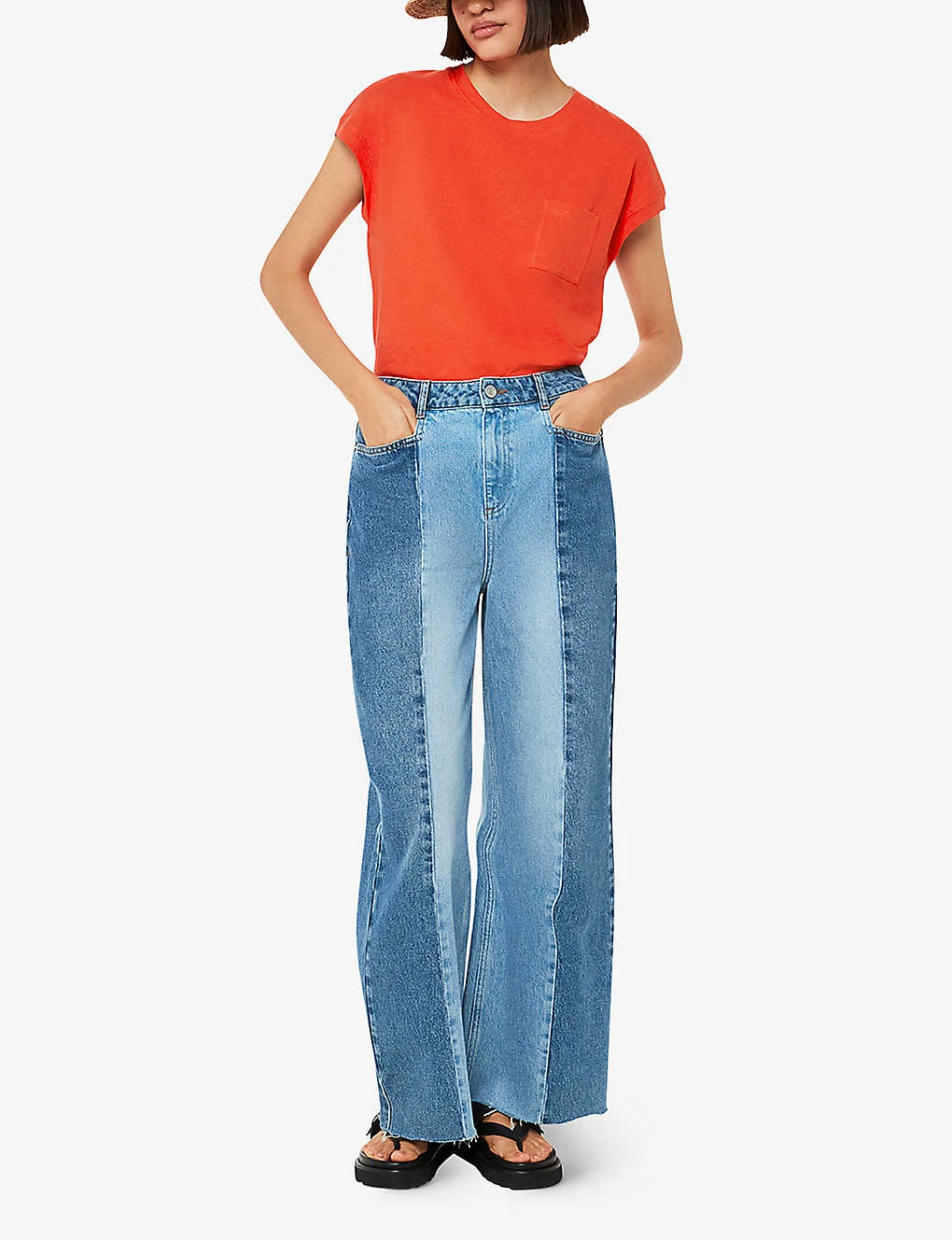 Whistles Ember Patch Pocket Linen And Cotton T-shirt 2 Whistles Ember Patch Pocket Linen And Cotton T-shirt - Image 2