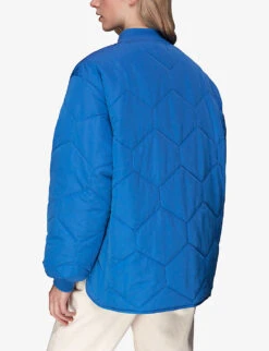 Whistles Ida Quilted Woven Coat 8 Whistles Ida Quilted Woven Coat -The Fashion Shop R04165311 BLUE ALT03