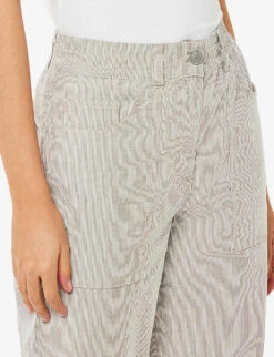 Whistles Tessa Striped Tapered Mid-rise Stretch-cotton Trousers 9 Whistles Tessa Striped Tapered Mid-rise Stretch-cotton Trousers -The Fashion Shop R04165565 MULTICOLOURED ALT04