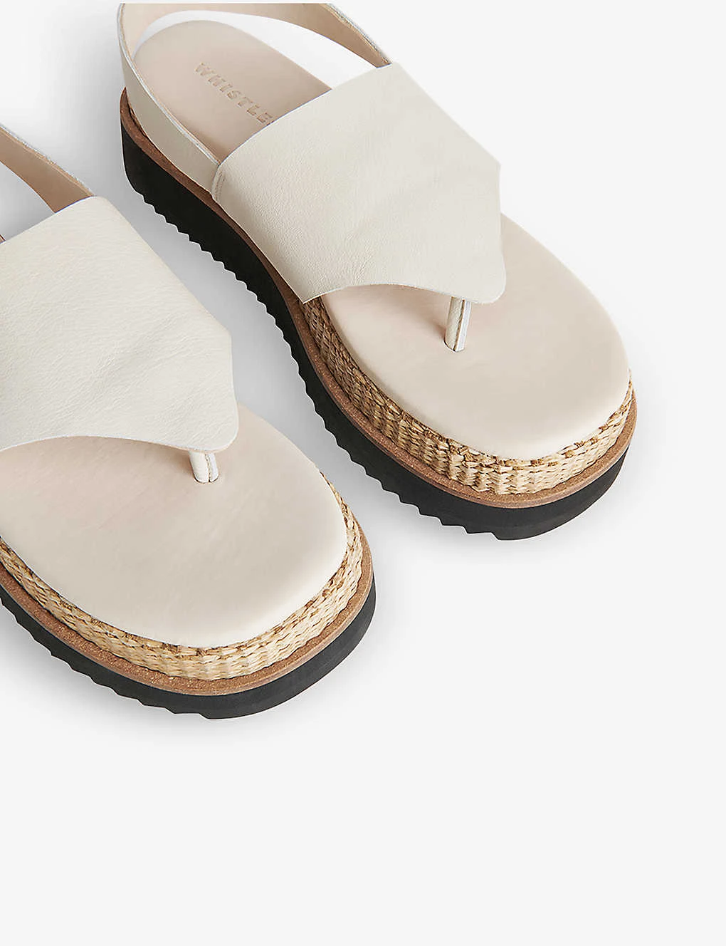 Whistles Lia Raffia Leather Platform Sandals 2 Whistles Lia Raffia Leather Platform Sandals - Image 2