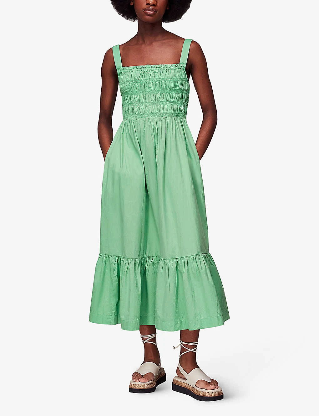 Whistles Lia Raffia Leather Platform Sandals 4 Whistles Lia Raffia Leather Platform Sandals - Image 4