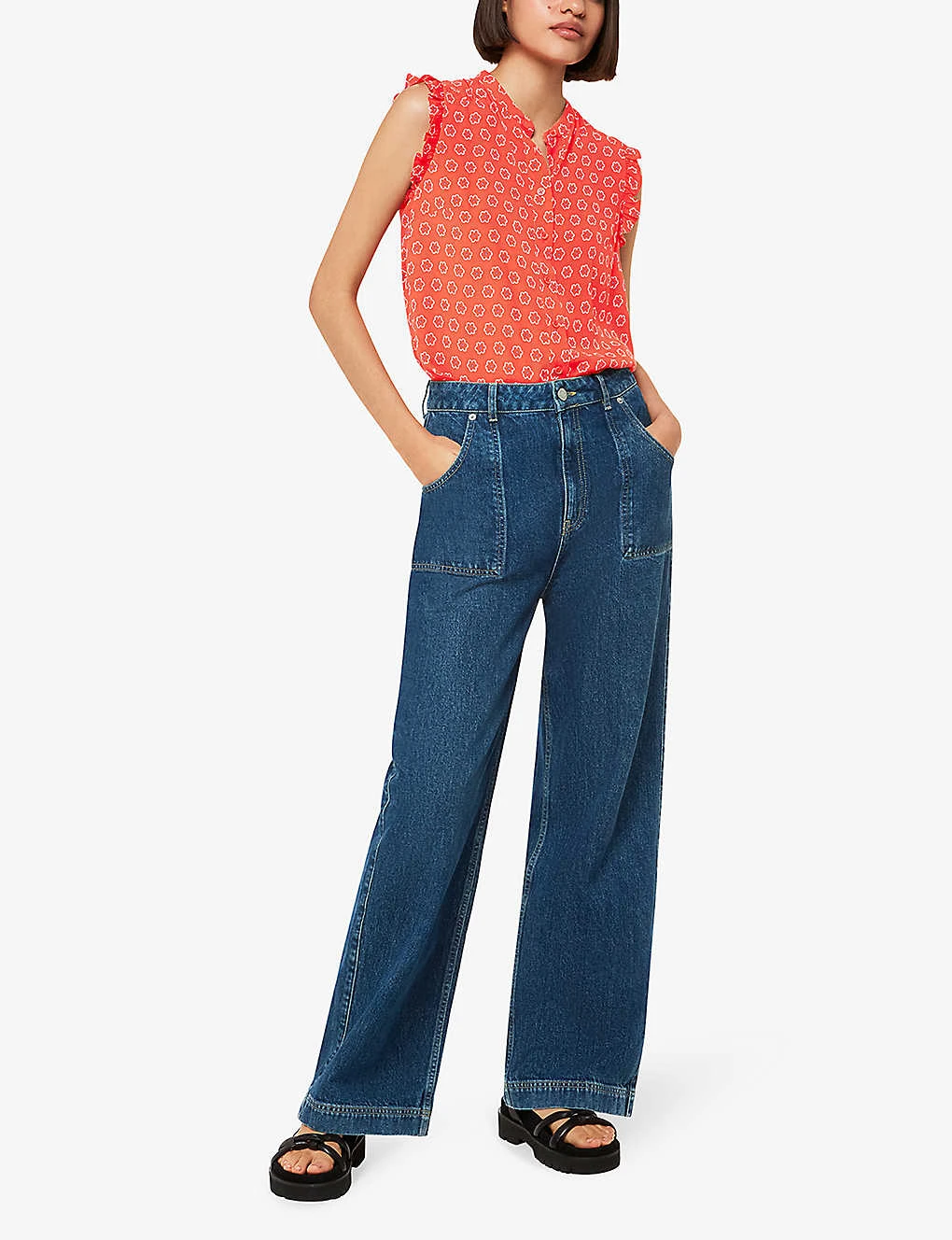 Whistles Frill-sleeve Floral-print Woven Top 2 Whistles Frill-sleeve Floral-print Woven Top - Image 2