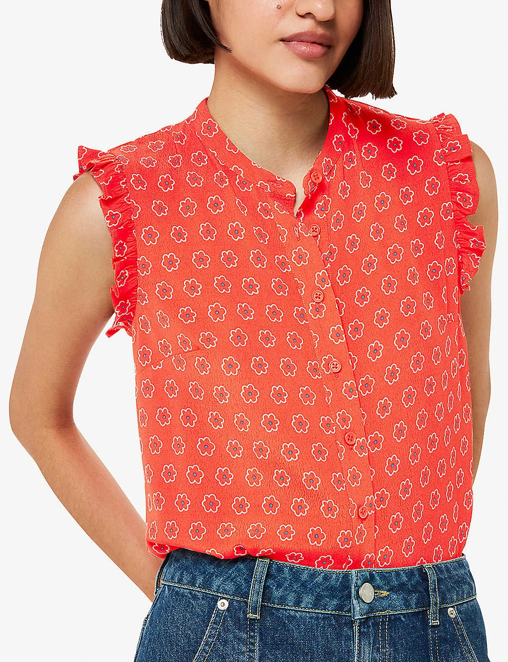 Whistles Frill-sleeve Floral-print Woven Top 3 Whistles Frill-sleeve Floral-print Woven Top - Image 3